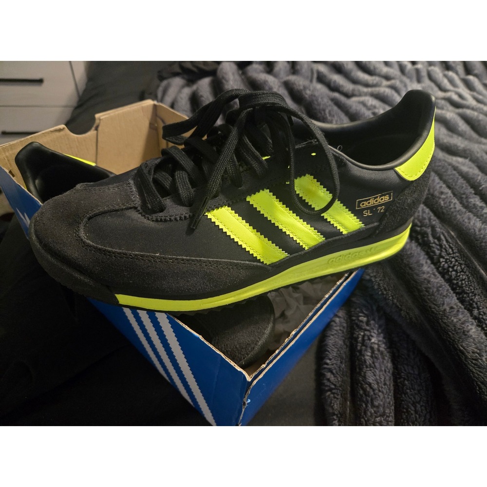 Adidas SL 72 RS Core Black Solar Yellow Sneakers IG6477 Mens Size 8